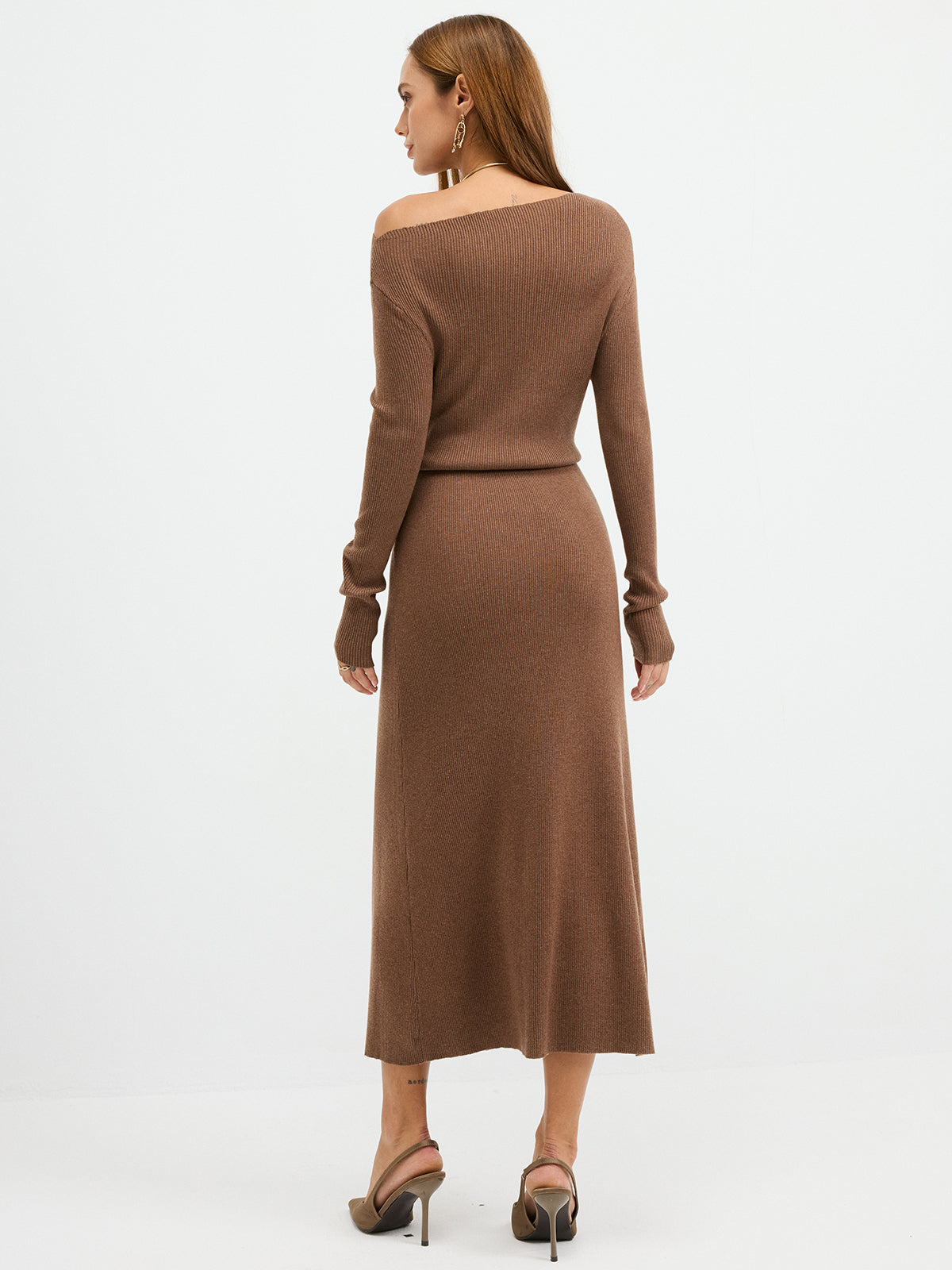 Cozy Luxe Off-Shoulder Ribbed Maxi Dress