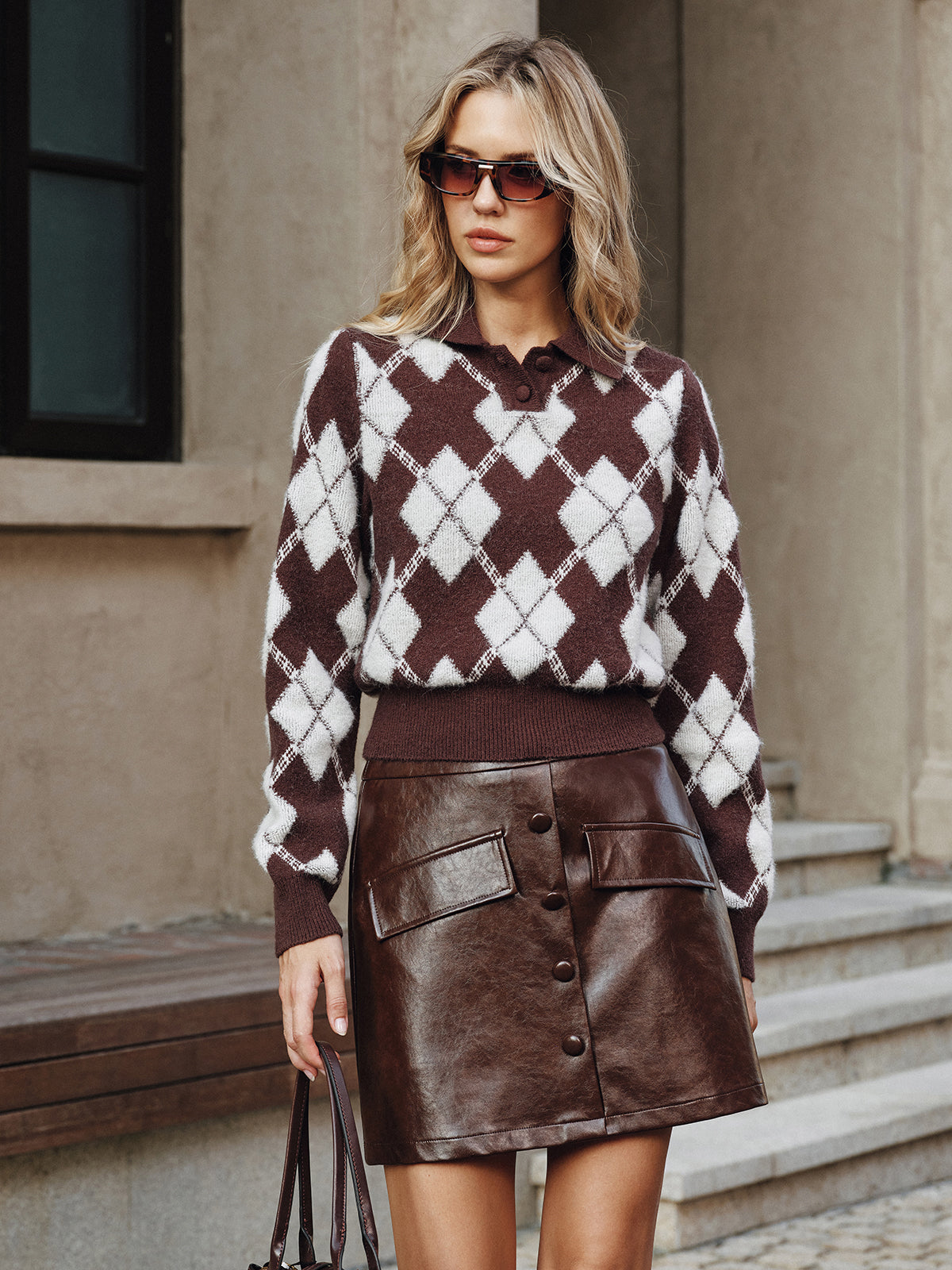 Upper West Faux Leather Mini Skirt