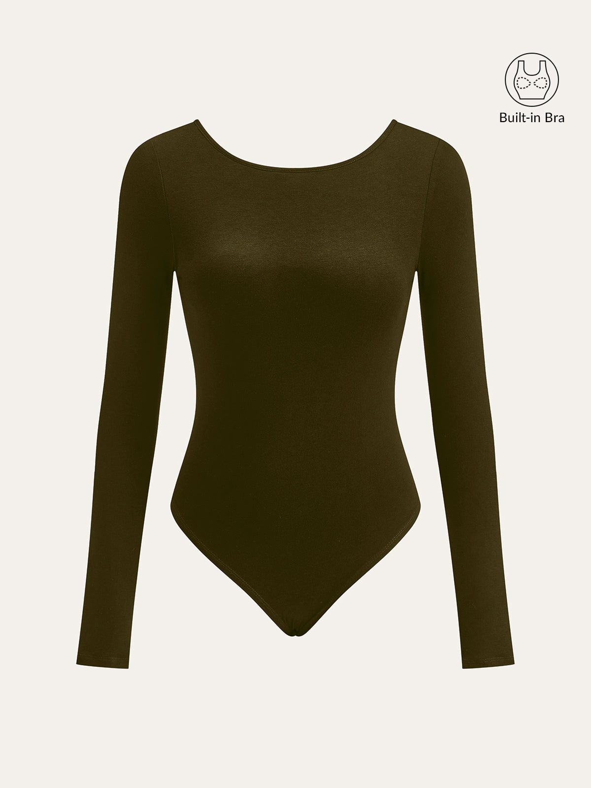 Bare Luxe Bra-Free Long Sleeve Backless Bodysuit