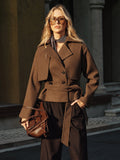 Parla Belted Double-Breasted Tweed Coat