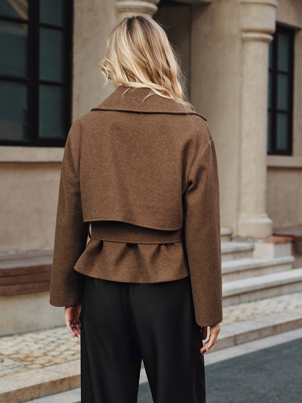 Parla Belted Double-Breasted Tweed Coat