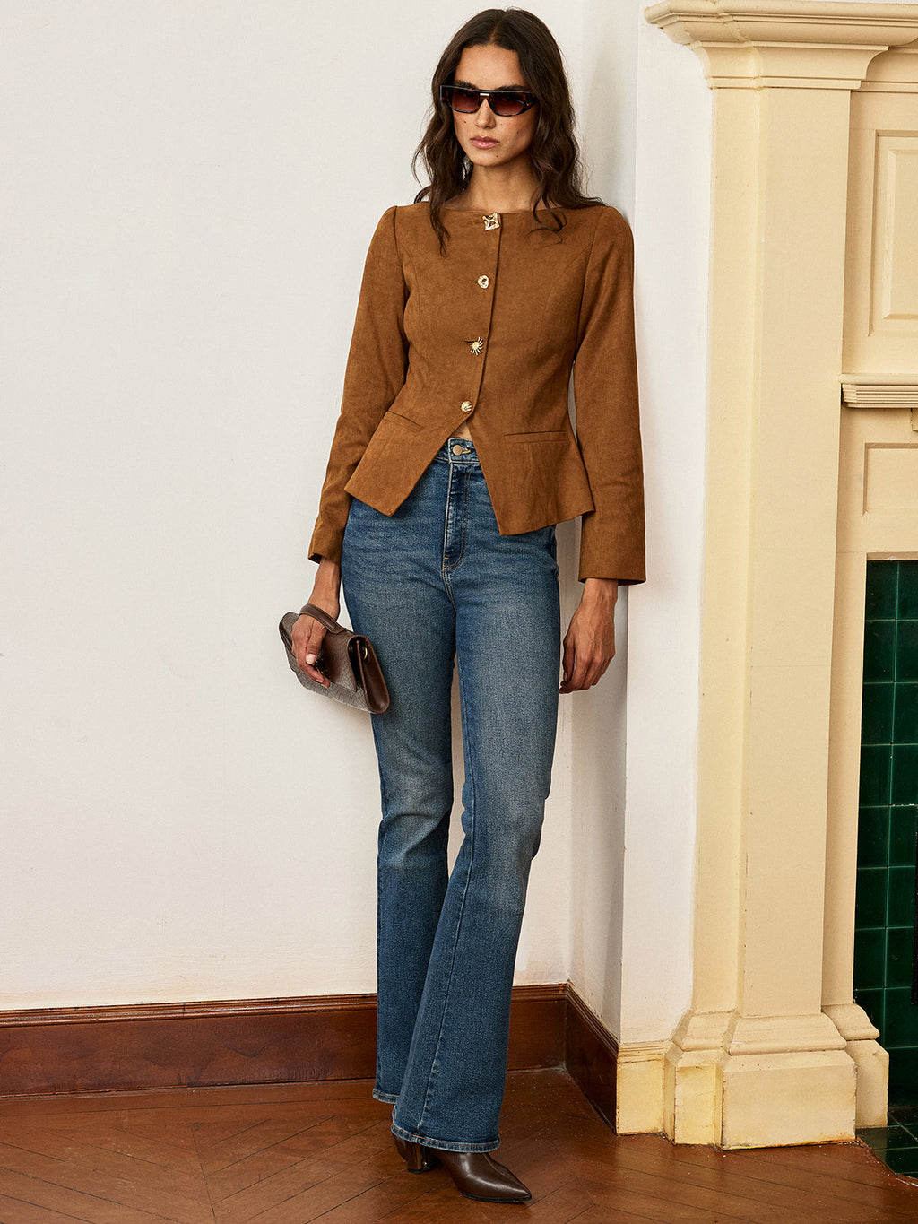 Sarah Fitted Suede Jacket