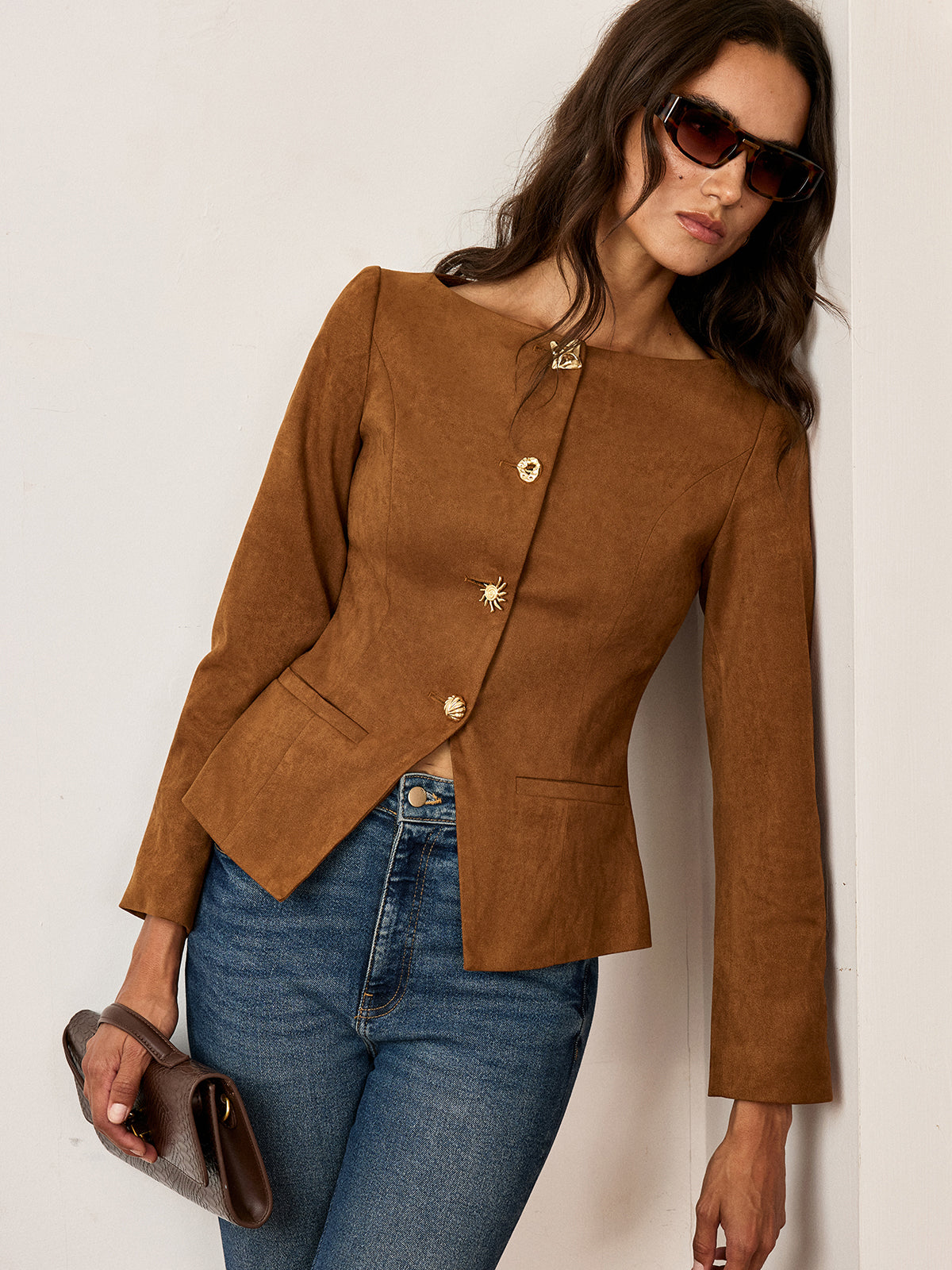 Sarah Fitted Suede Jacket