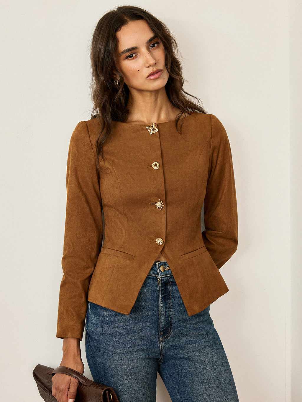 Sarah Fitted Suede Jacket