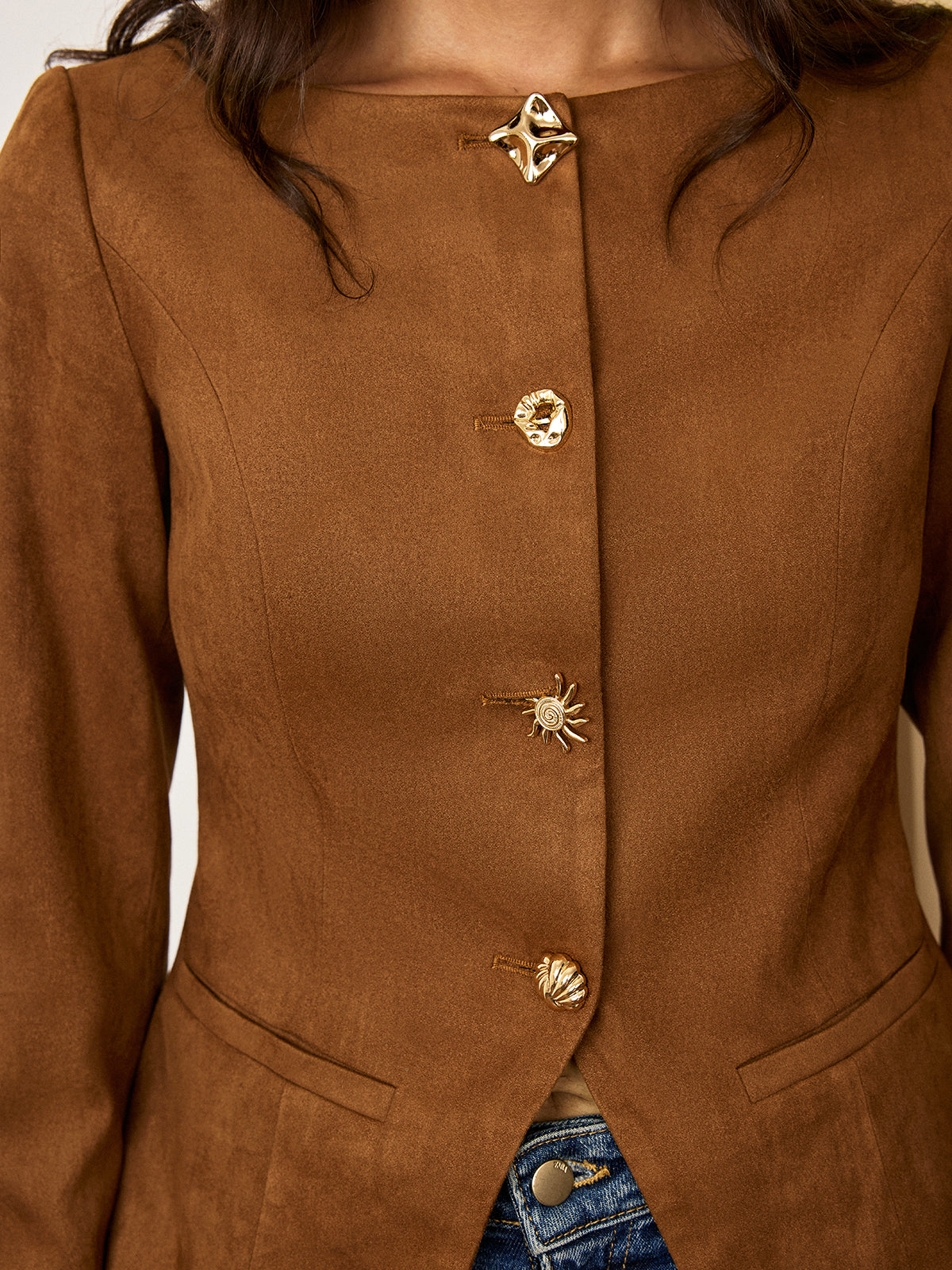 Sarah Fitted Suede Jacket