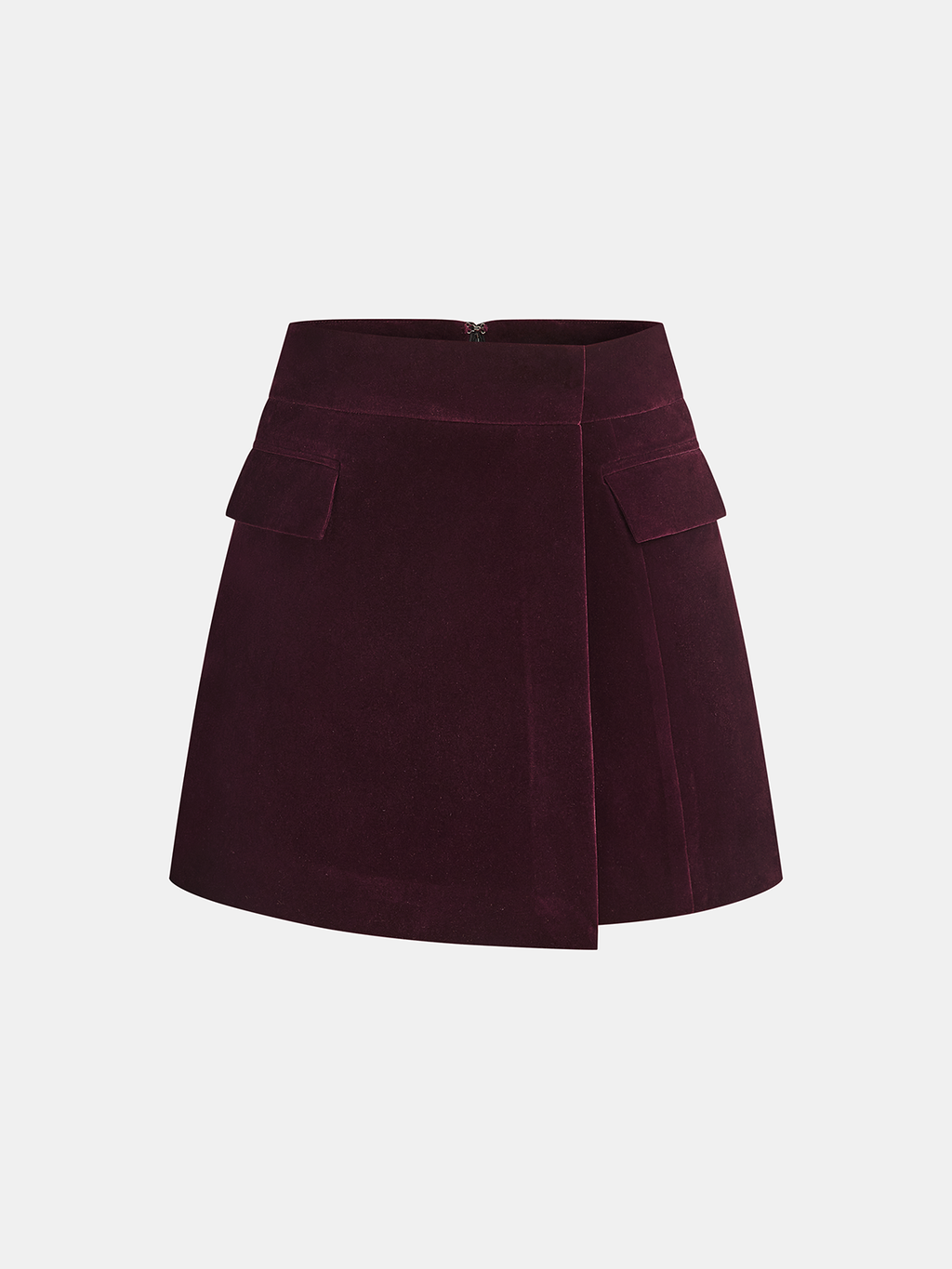 The Slant Corduroy Asymmetric Mini Skirt