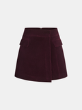 The Slant Corduroy Asymmetric Mini Skirt