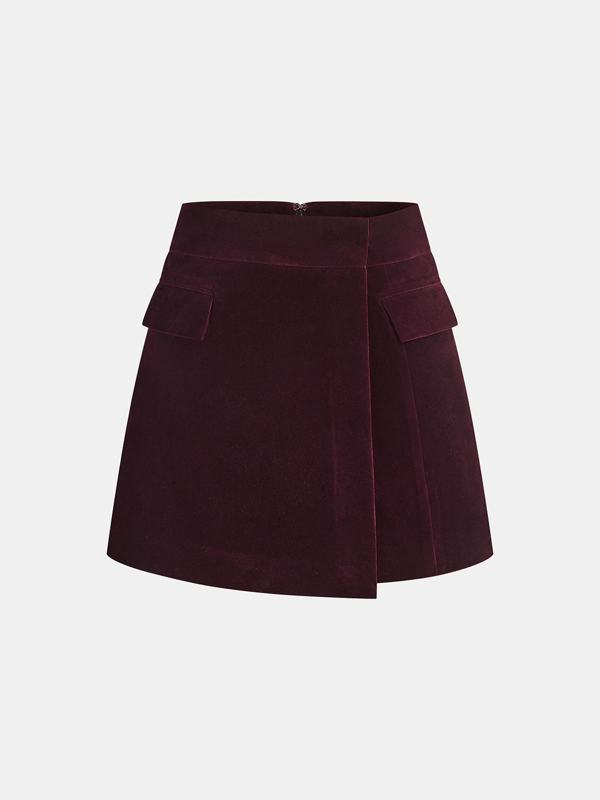 The Slant Corduroy Asymmetric Mini Skirt