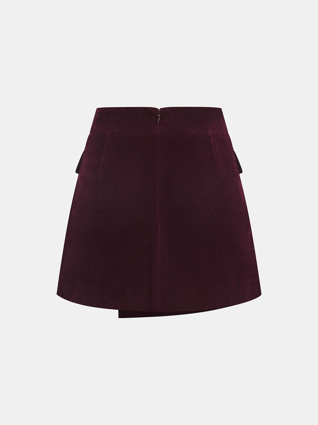 The Slant Corduroy Asymmetric Mini Skirt