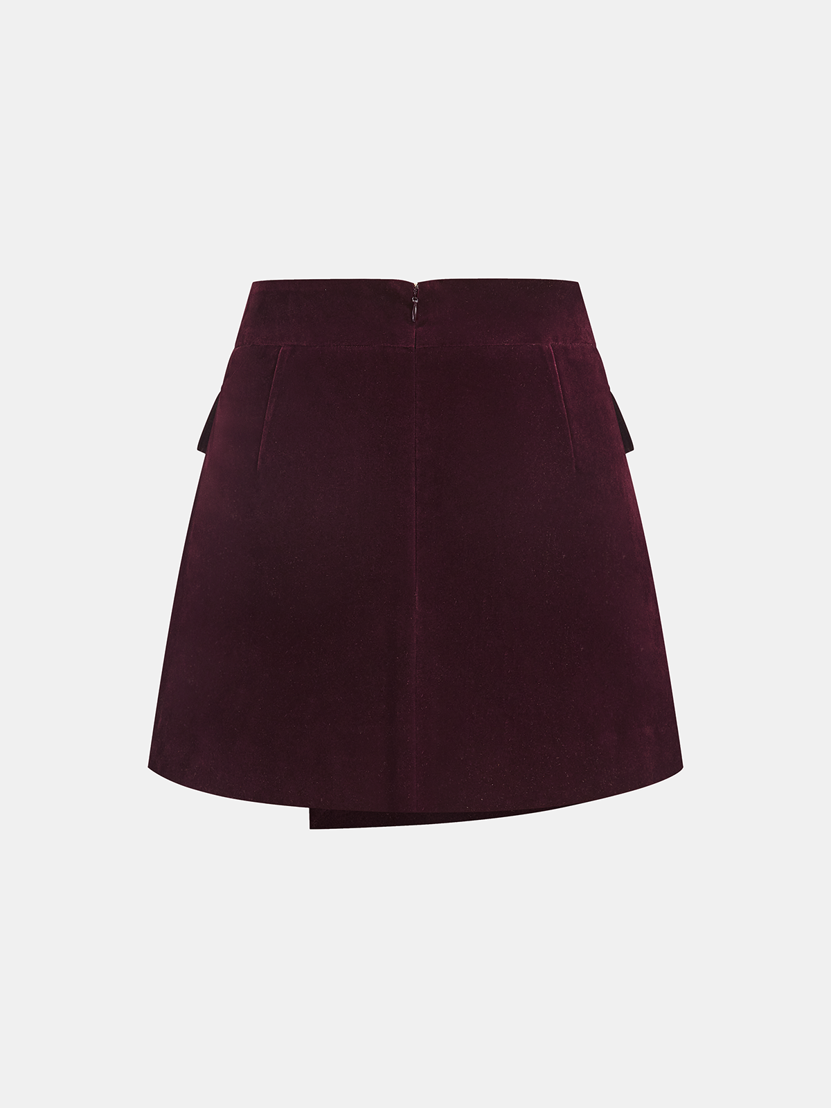 The Slant Corduroy Asymmetric Mini Skirt