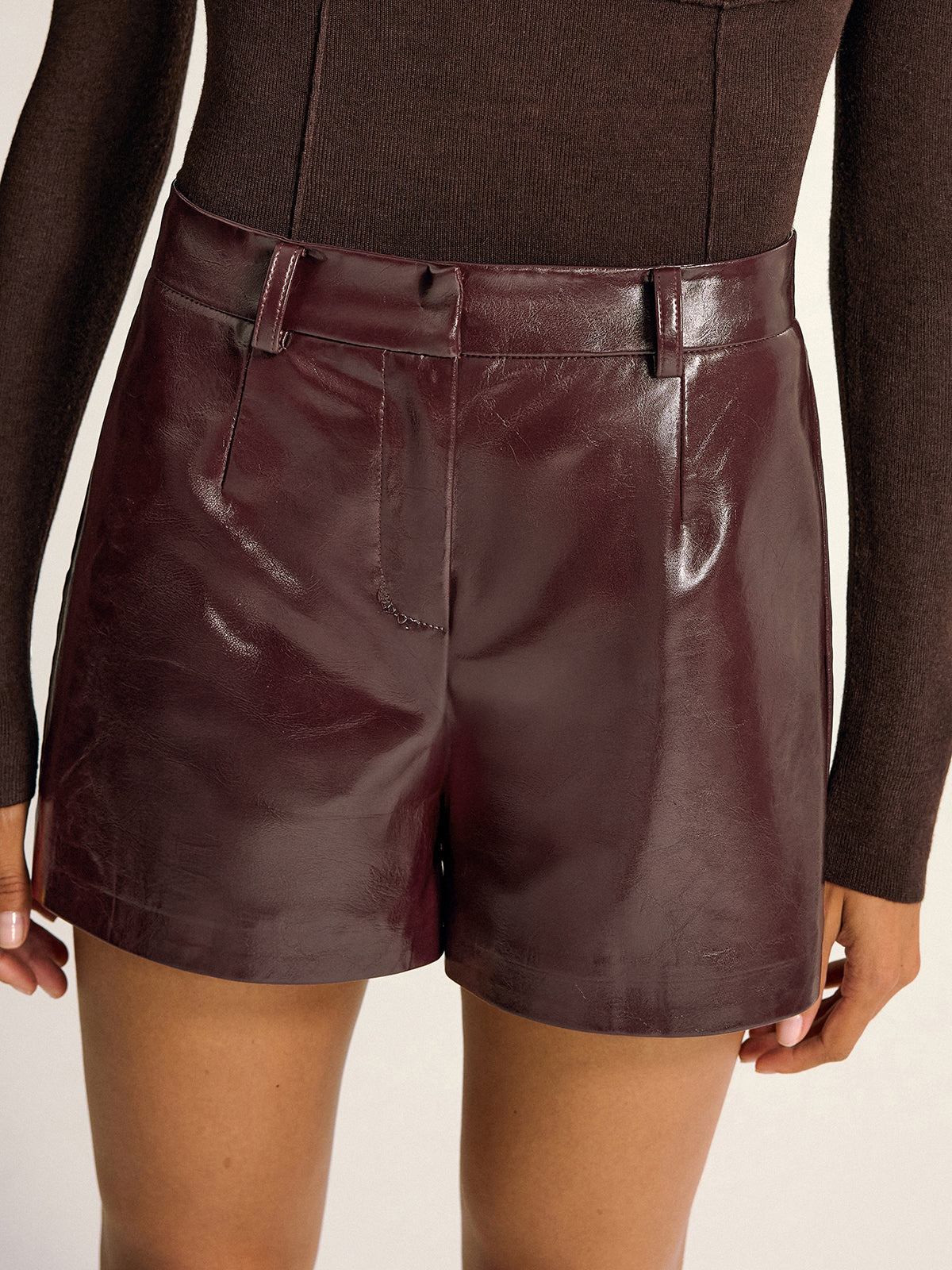 Mirage Girl Sleek Leather Shorts