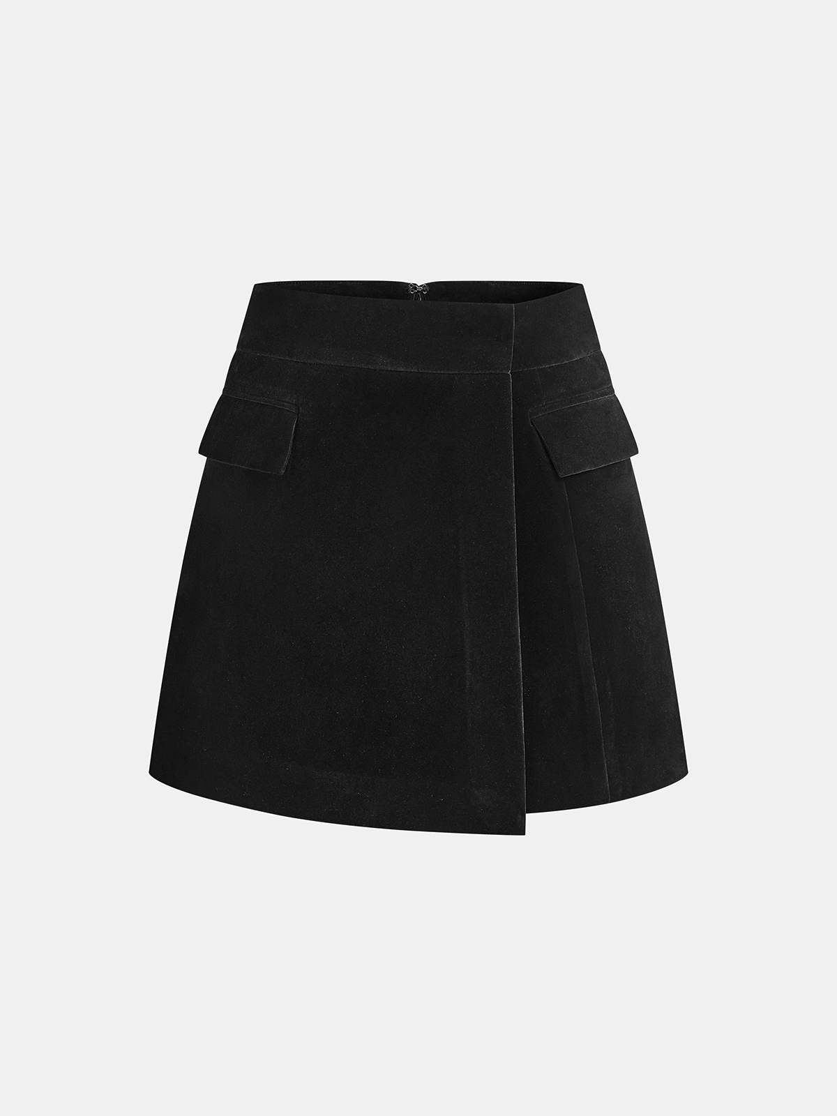 The Slant Corduroy Asymmetric Mini Skirt