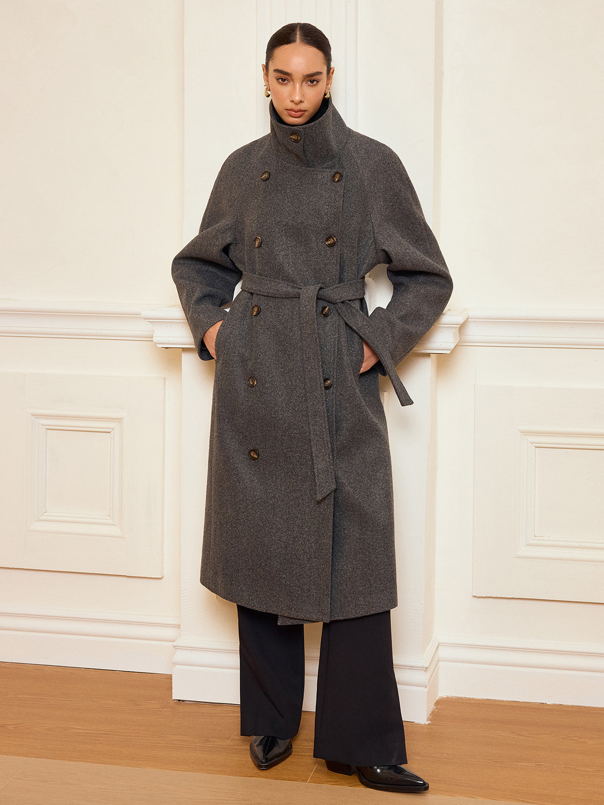 Upper West Double-Breasted Tweed Coat