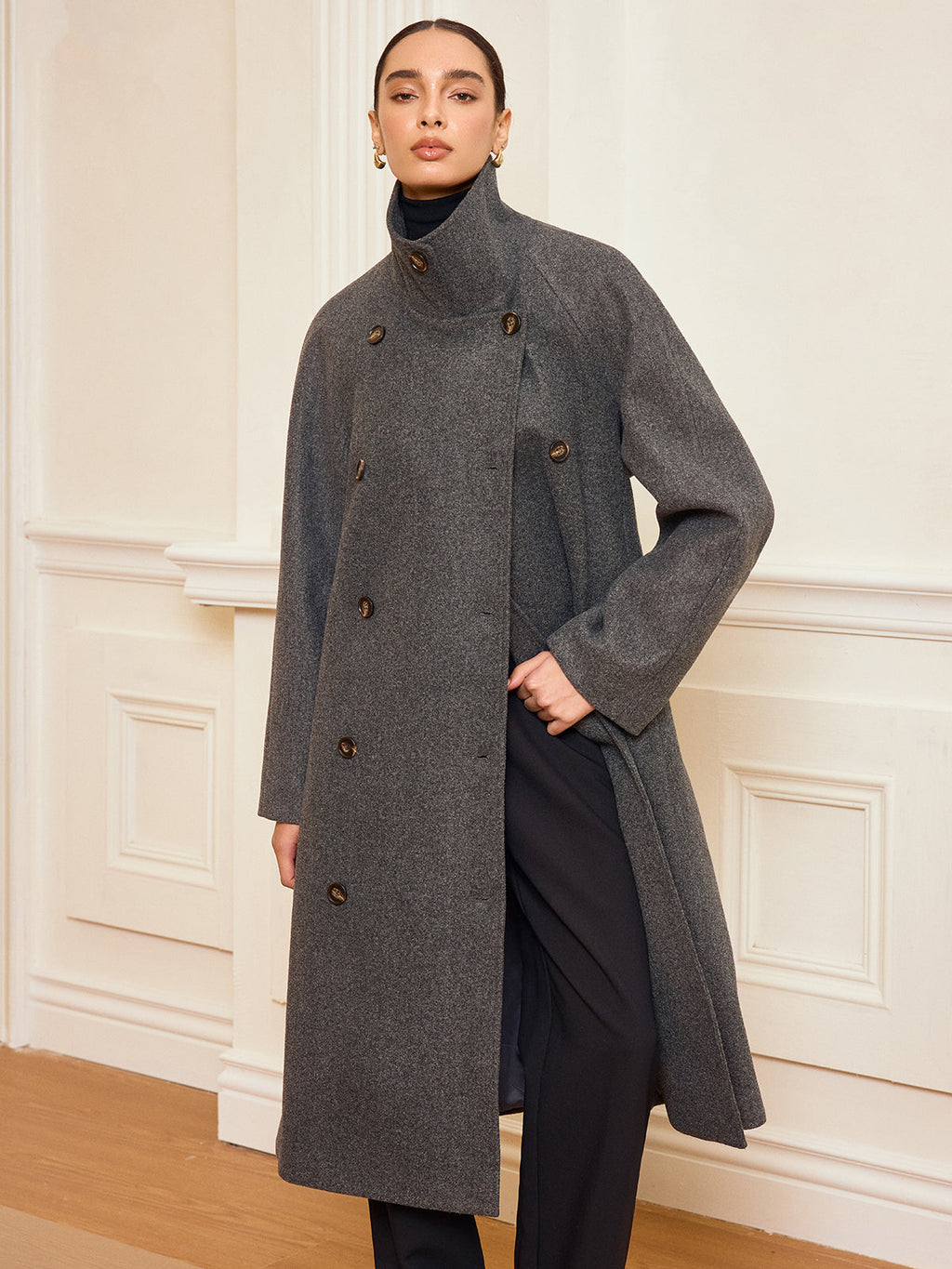 Upper West Double-Breasted Tweed Coat