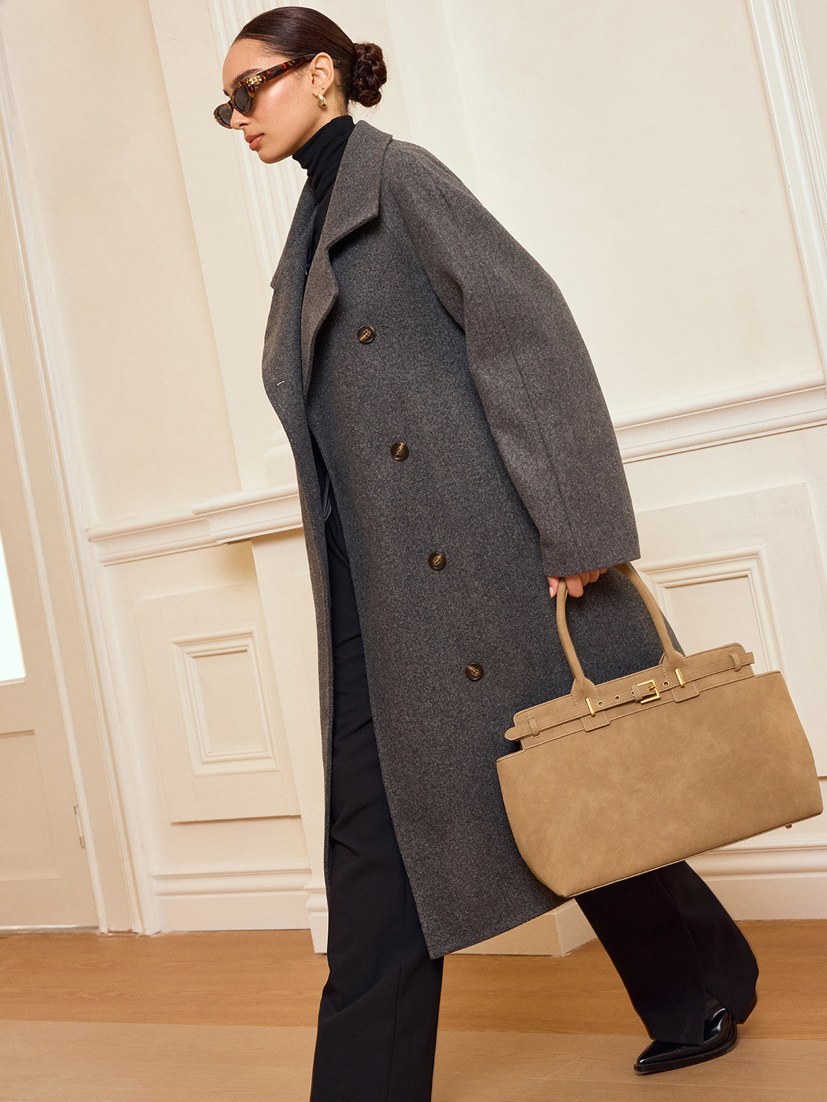 Upper West Double-Breasted Tweed Coat