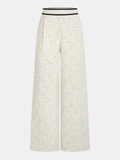 Tweed Theory Contrast Waistband Wide-Leg Pants
