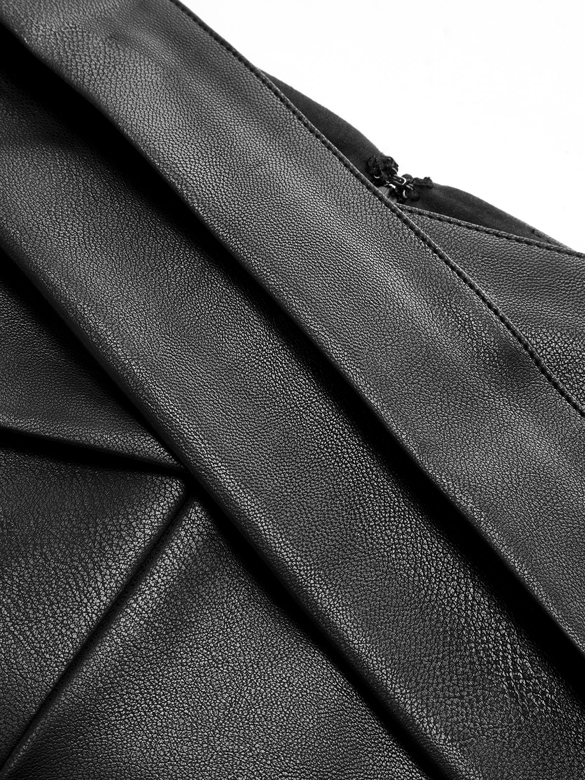 Dark Horse Cross-Waistband Leather Wide-Leg Pants