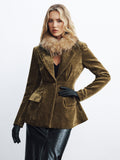 Dee Velour Single Button Blazer
