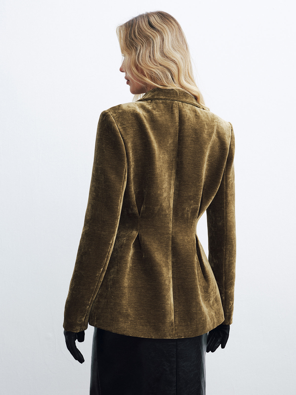 Dee Velour Single Button Blazer