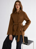 Atelier Smooth Wool Blend Belted Jacket