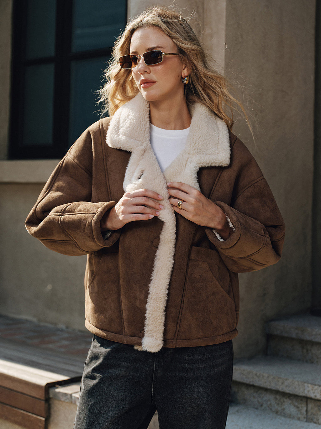 Cabin Fleece Lined Style Lapel Coat
