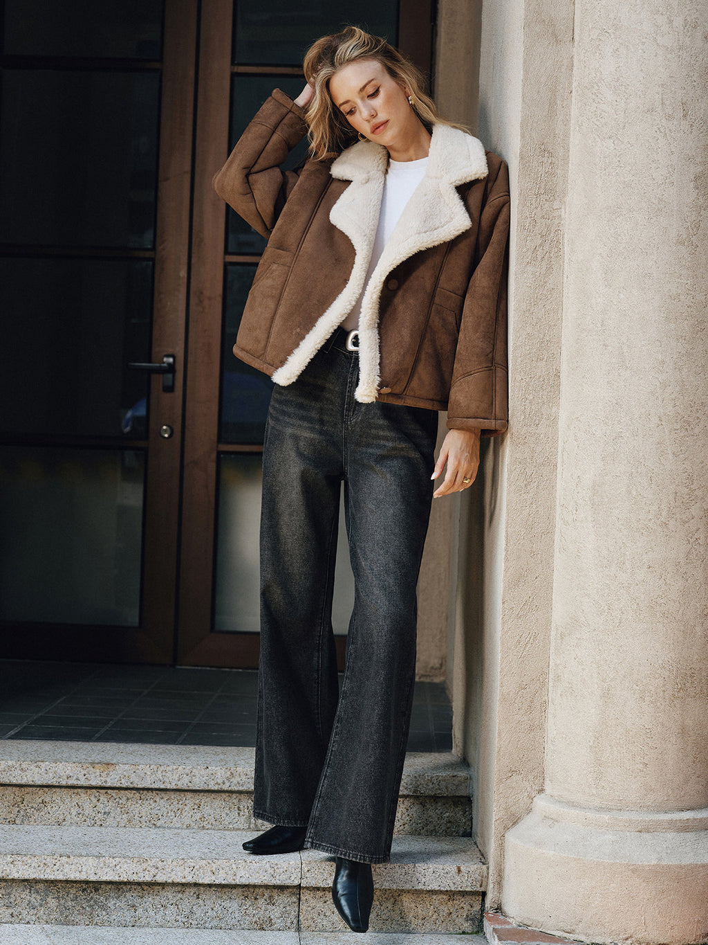 Cabin Fleece Lined Style Lapel Coat