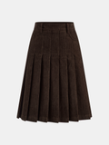 Harvest Pleated Corduroy Midi Skirt