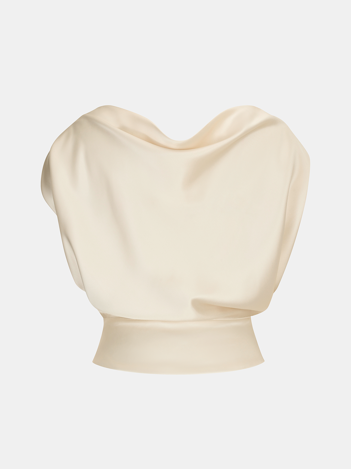 Satin Essence Cowl Neck Top and Skirt Set