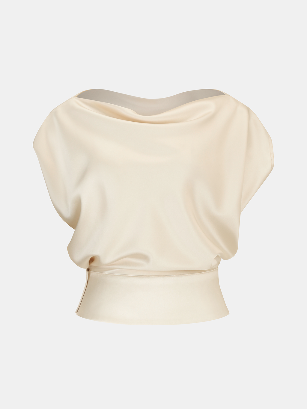 Satin Essence Cowl Neck Top and Skirt Set