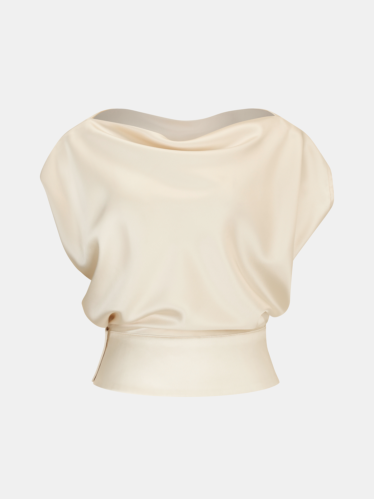 Satin Essence Cowl Neck Top and Skirt Set