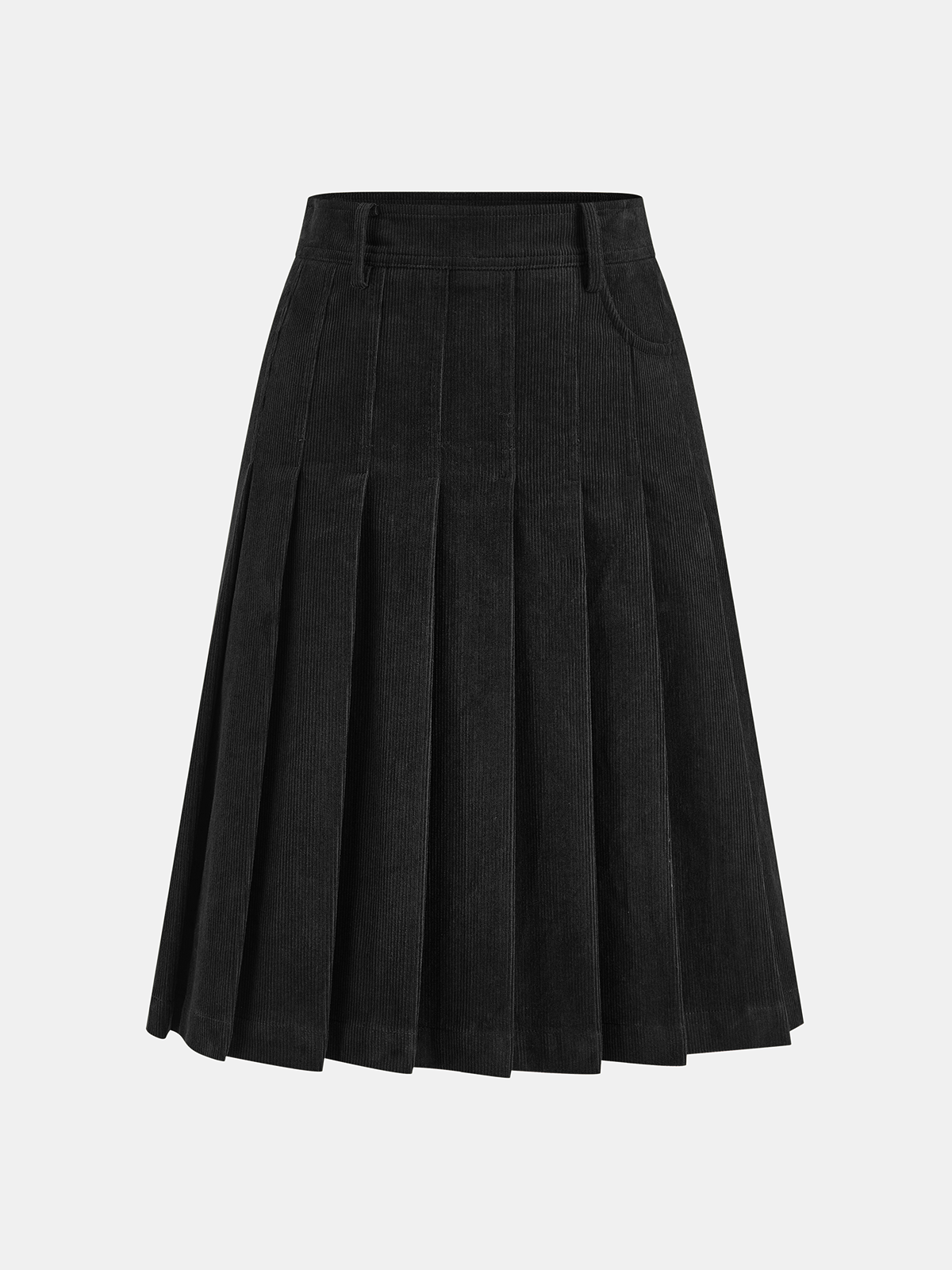 Harvest Pleated Corduroy Midi Skirt