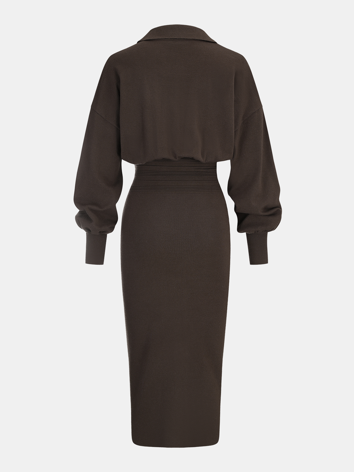 Her Wish Cinched Knit Shirt Dress