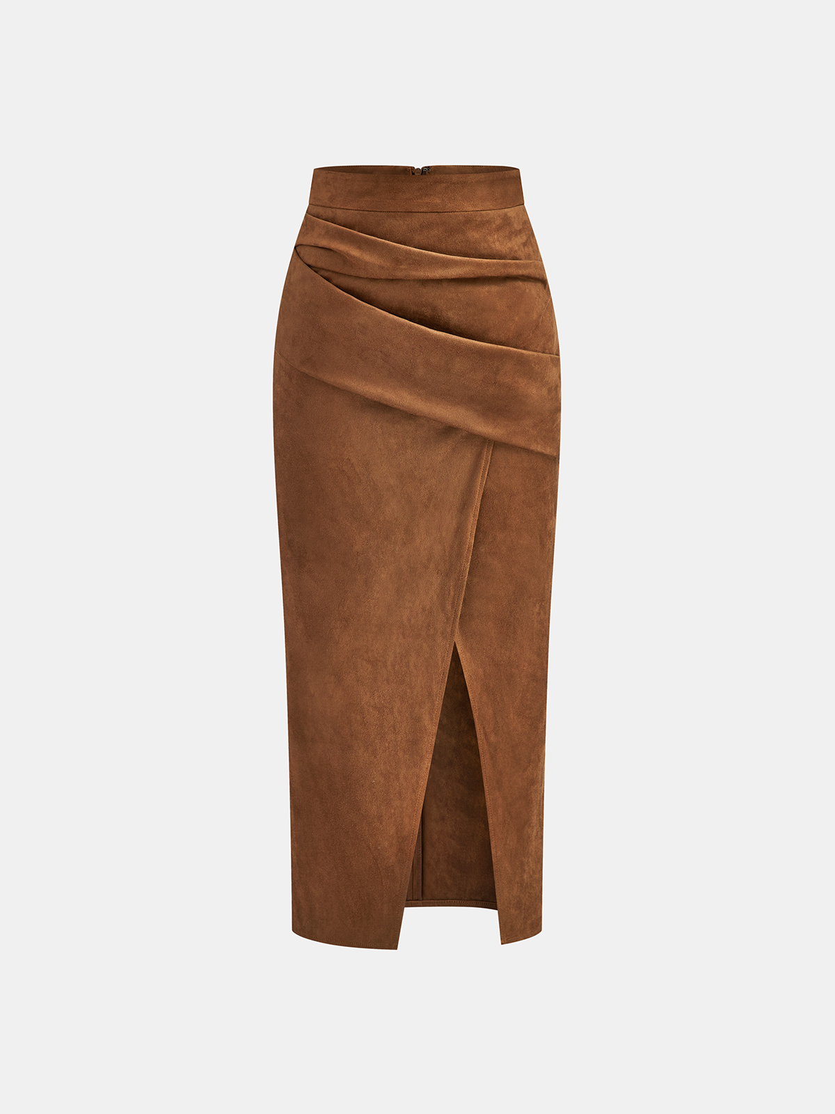 Shadow Draped Slit Midi Skirt