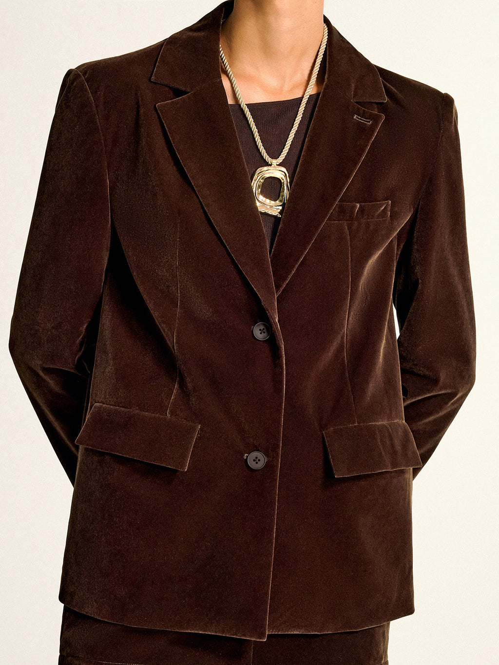 Velour Shawl Collar Velvet Blazer