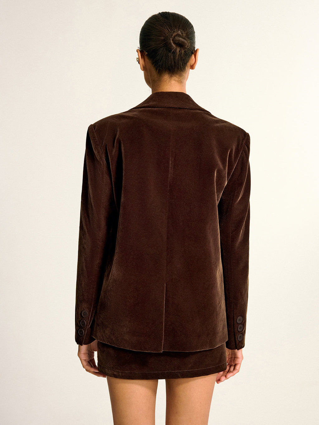 Velour Shawl Collar Velvet Blazer