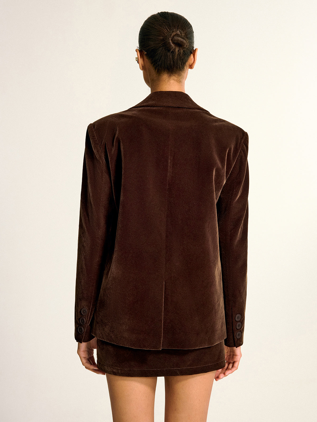 Velour Shawl Collar Velvet Blazer