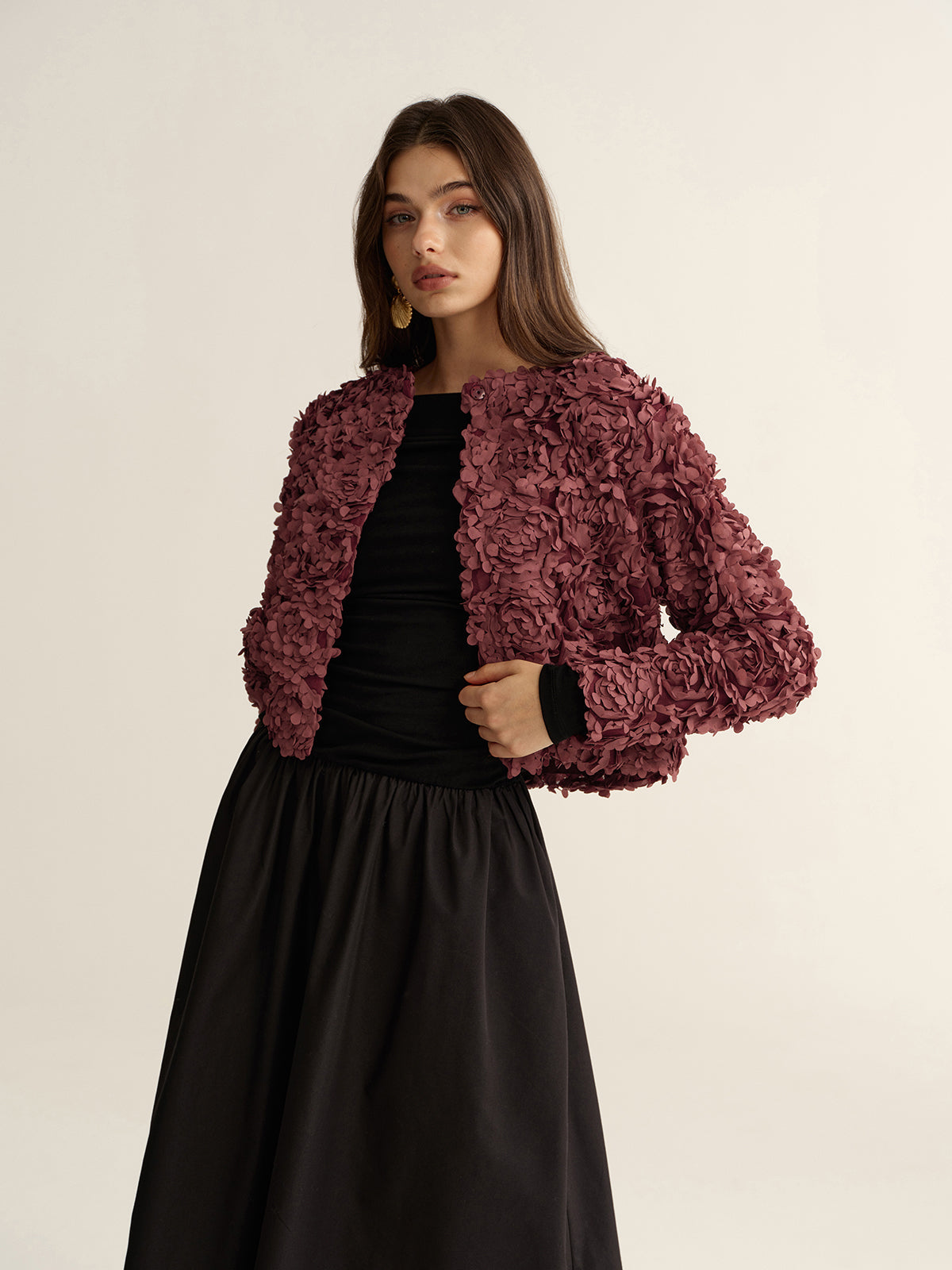 Petal Floral Cropped Jacket