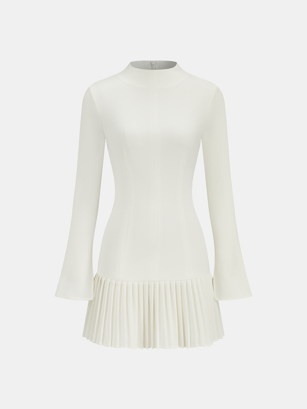 Pleated Edge Sleek Mini Dress