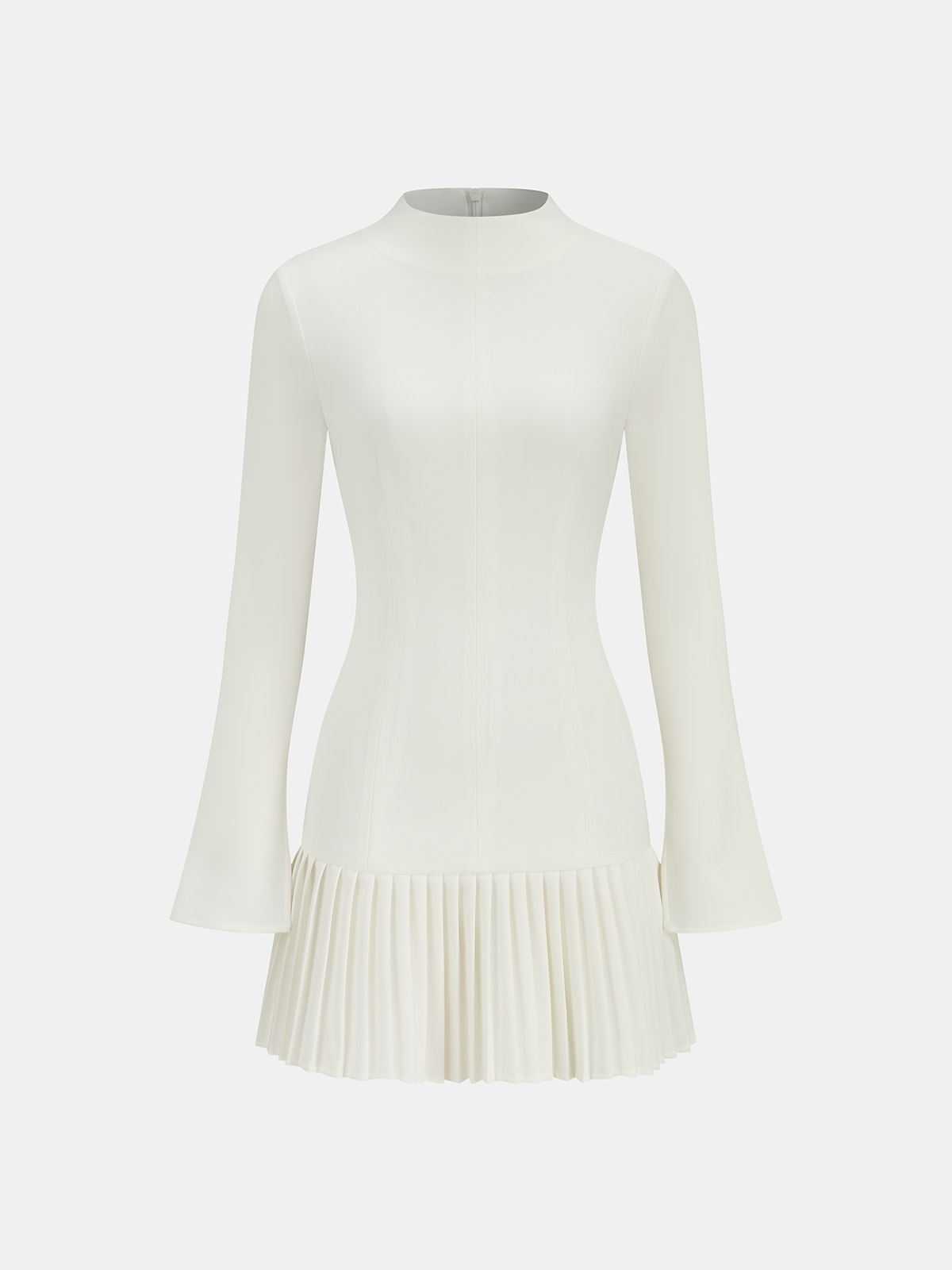 Pleated Edge Sleek Mini Dress