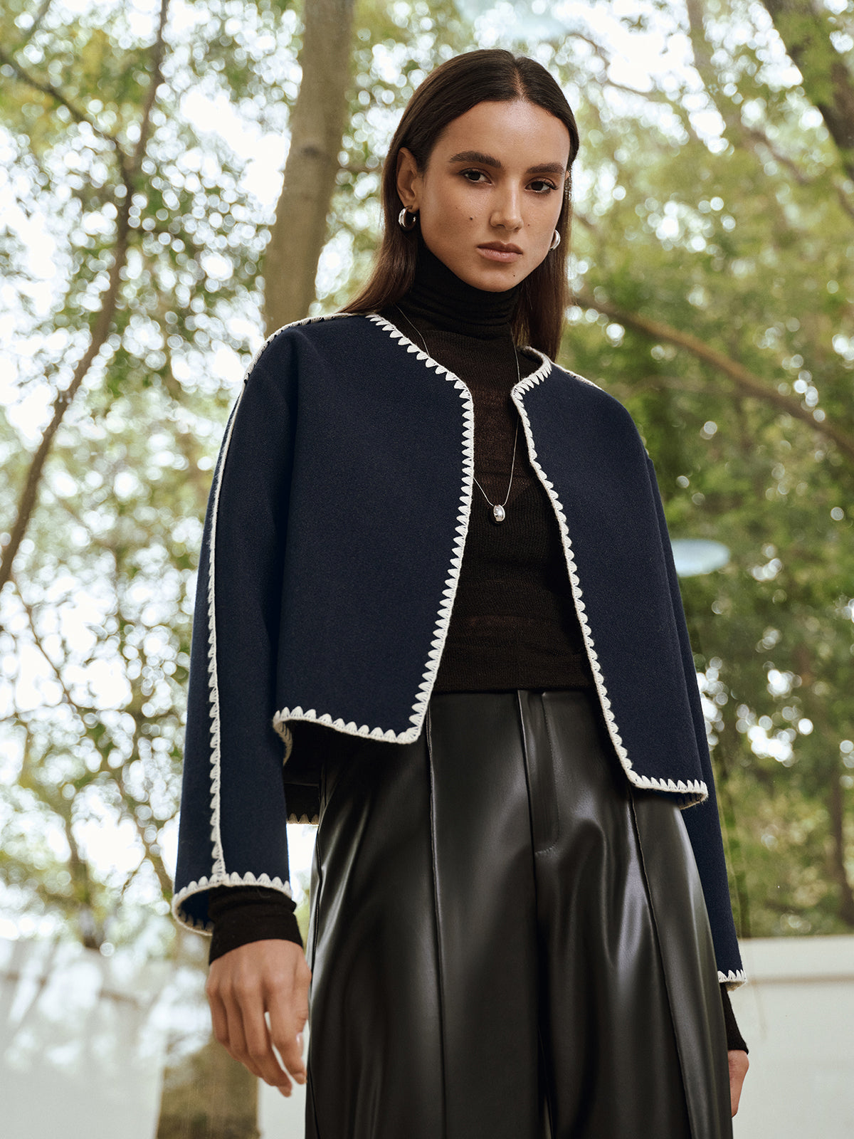Riviera Scallop Trim Tweed Jacket