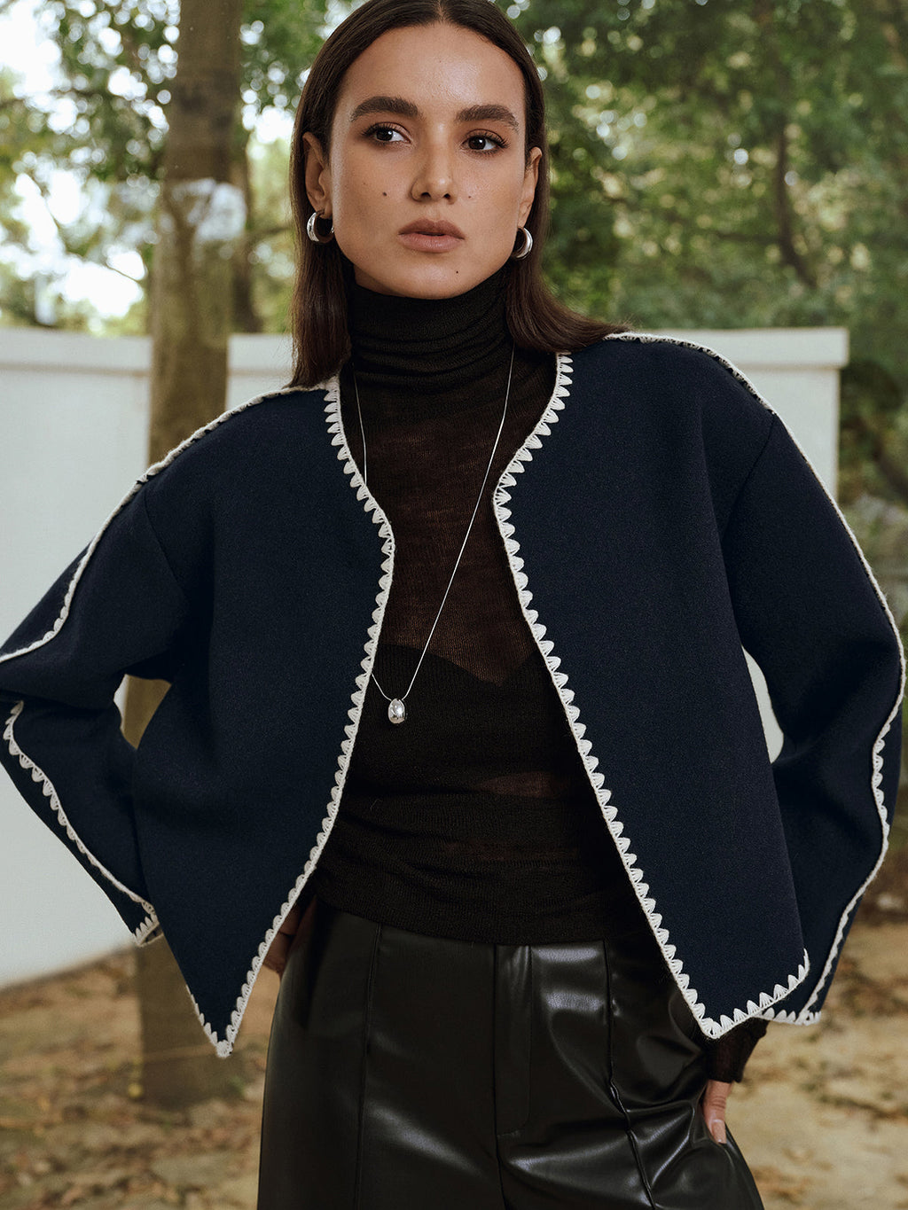 Riviera Scallop Trim Tweed Jacket