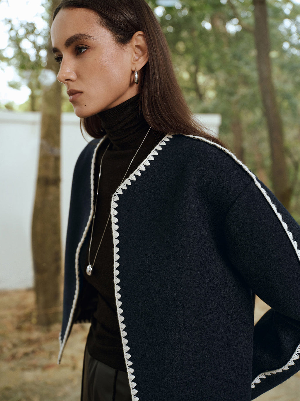 Riviera Scallop Trim Tweed Jacket