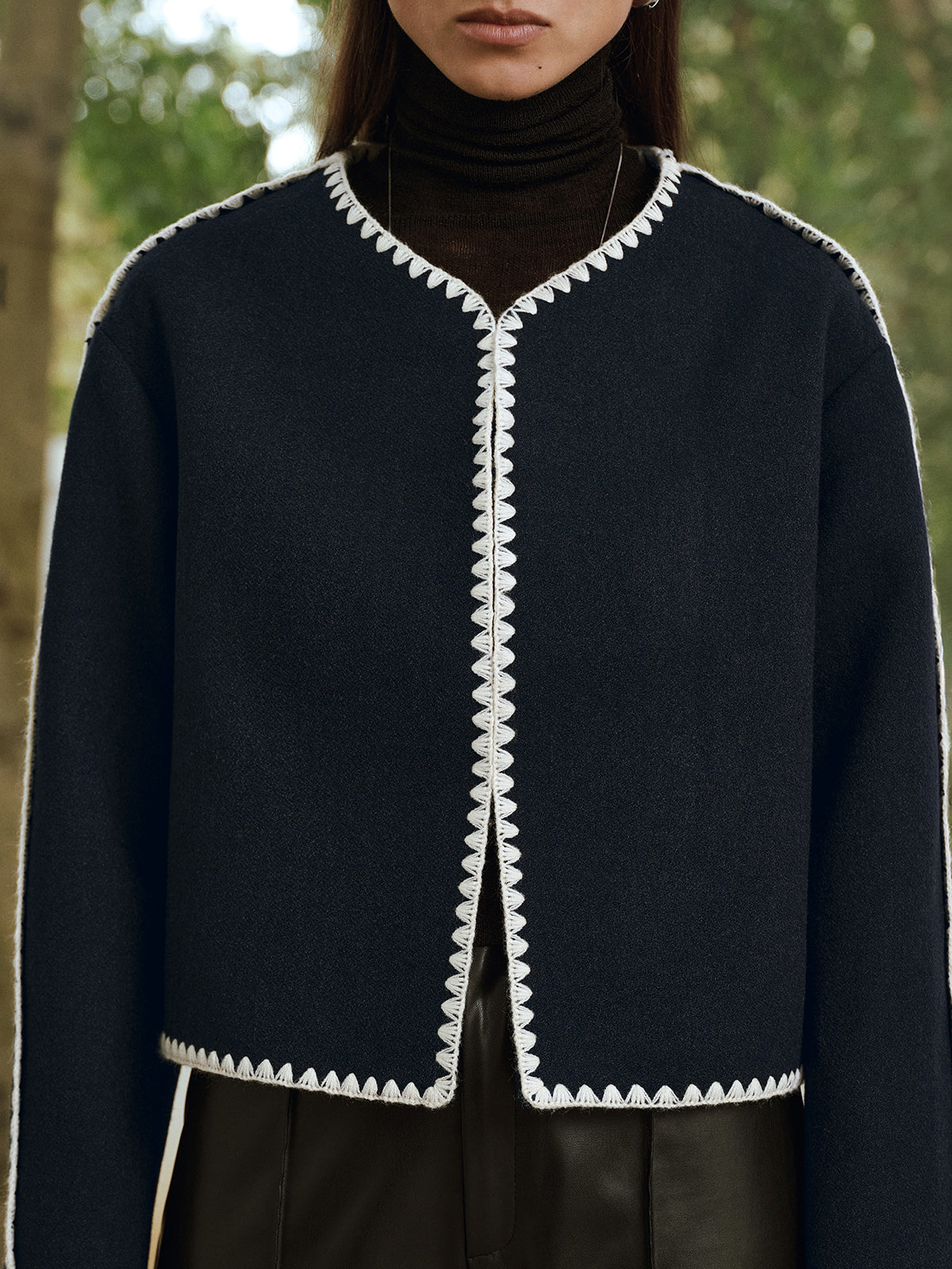 Riviera Scallop Trim Tweed Jacket