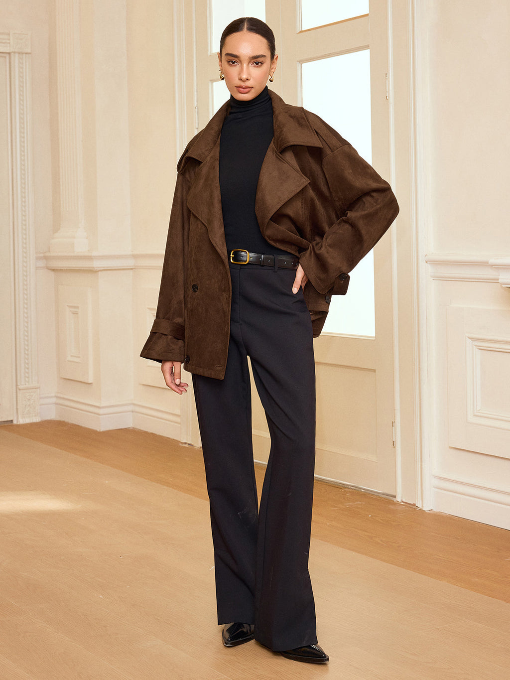 Regent Suede Belted Trench Coat
