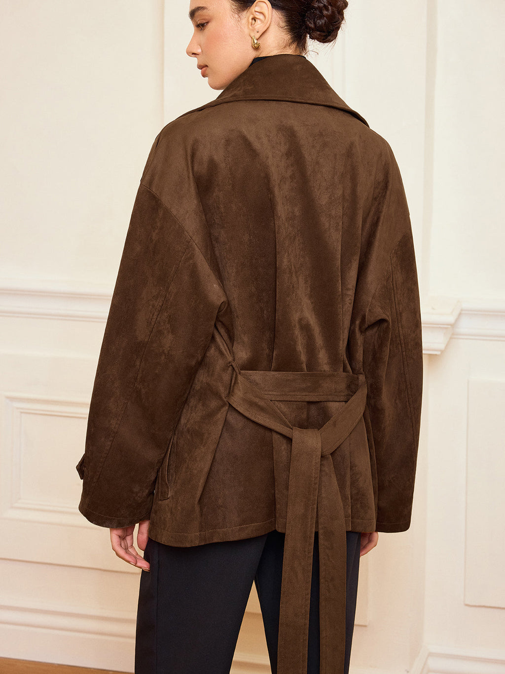 Regent Suede Belted Trench Coat