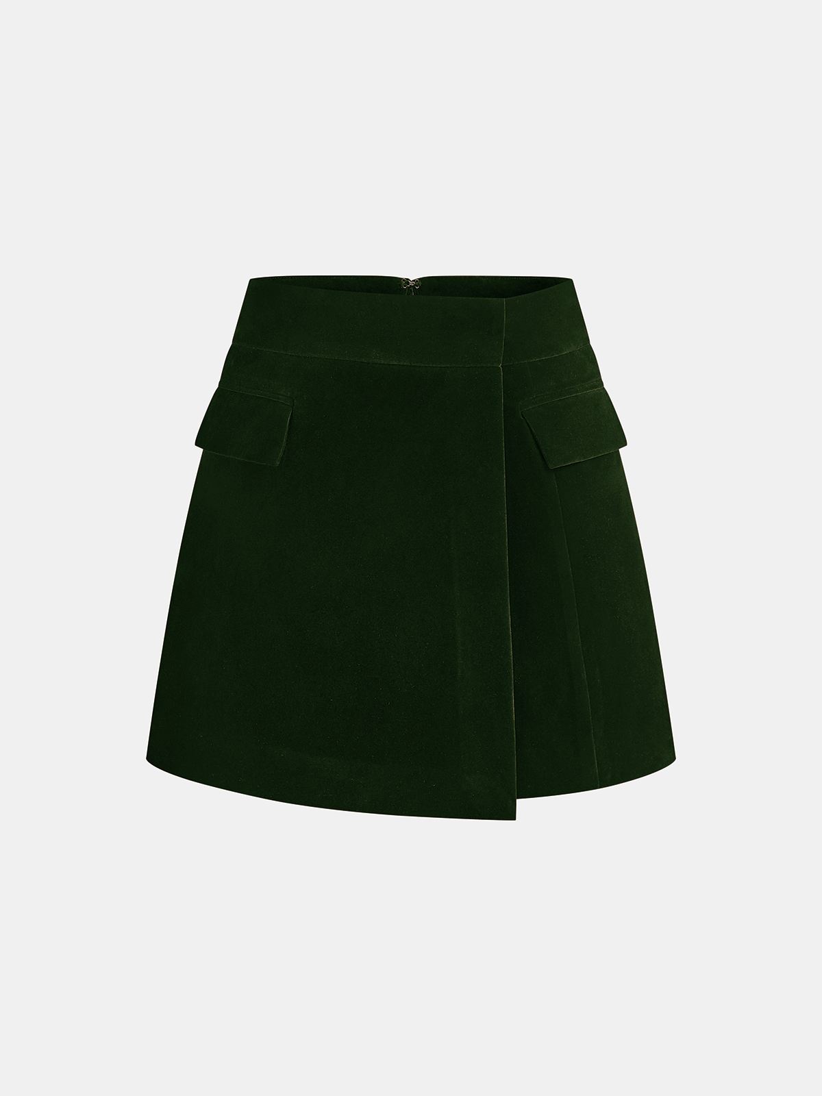 The Slant Corduroy Asymmetric Mini Skirt