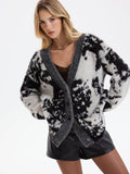 Prowl Cow Print Faux Mink Cardigan
