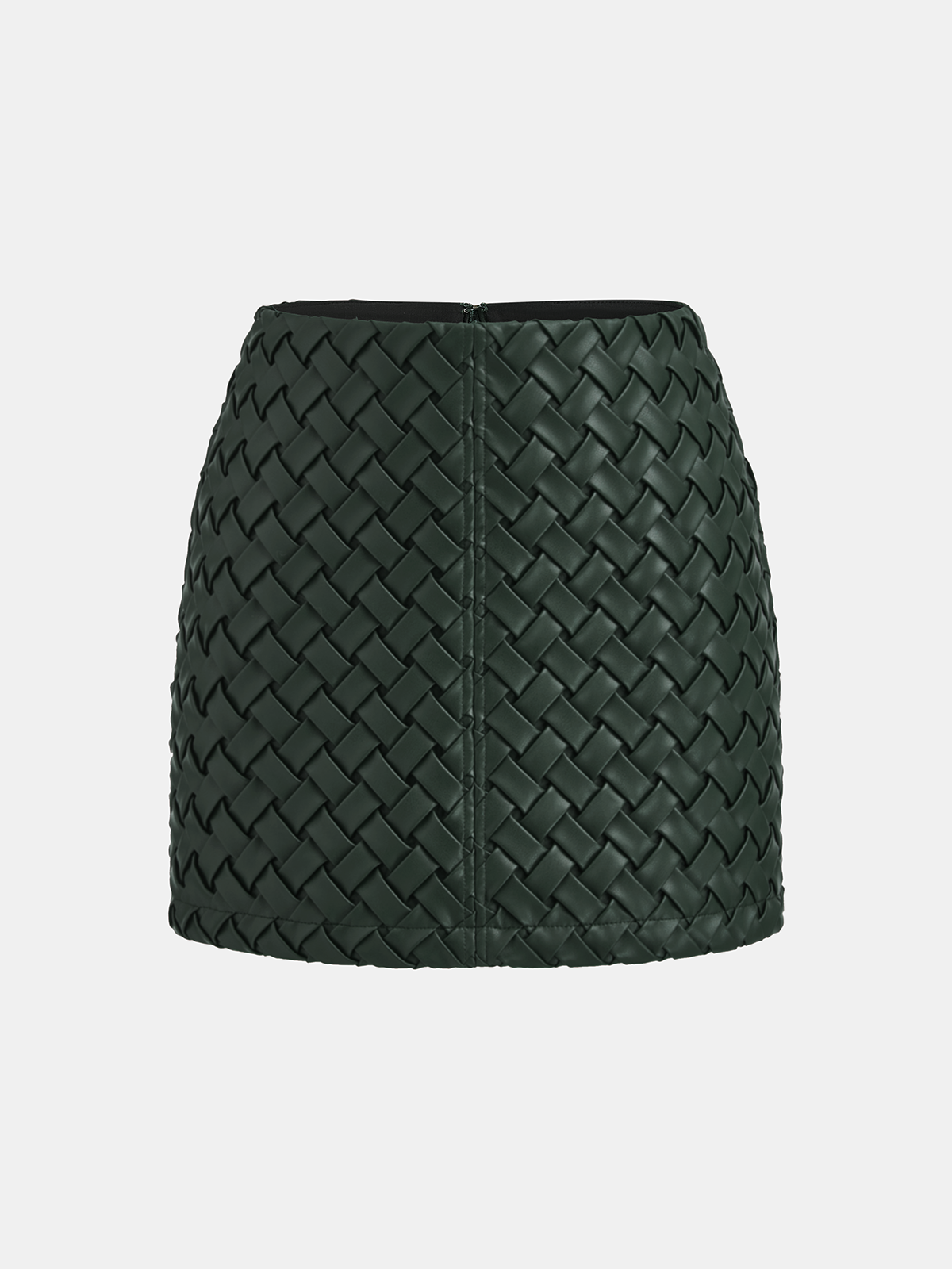 The Weave Faux Leather Woven Mini Skirt