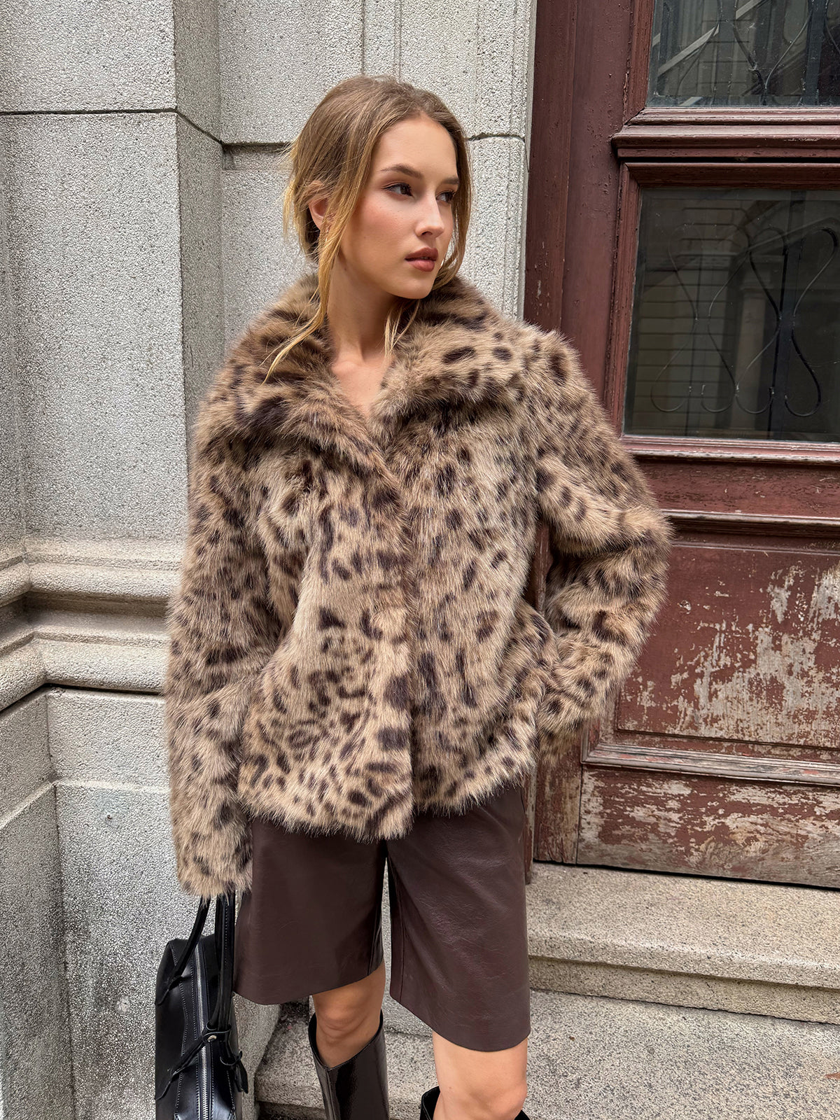 Prowl Leopard Print Faux Fur Coat