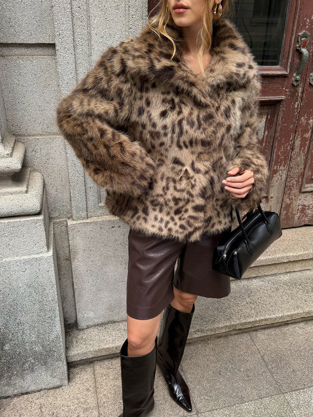 Prowl Leopard Print Faux Fur Coat